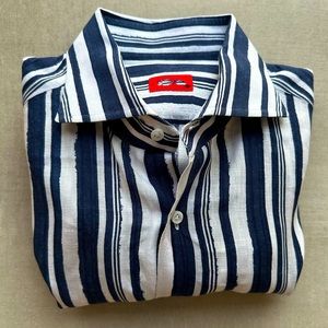 ISAIA Blue & White Striped Shirt Women’s - S